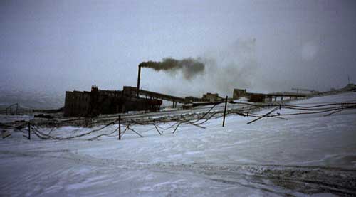 Polluting factory in Barentsburg